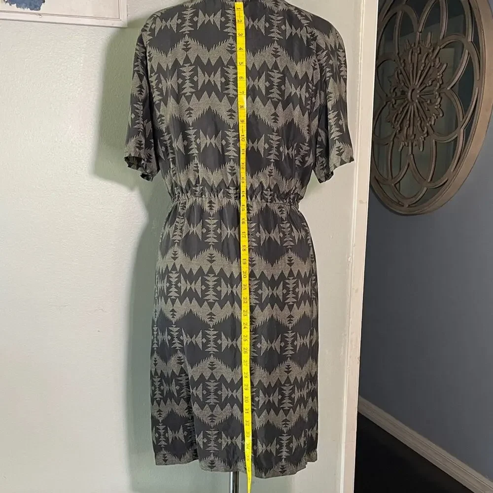 Pendleton Black and Gray Geometric Midi Dress